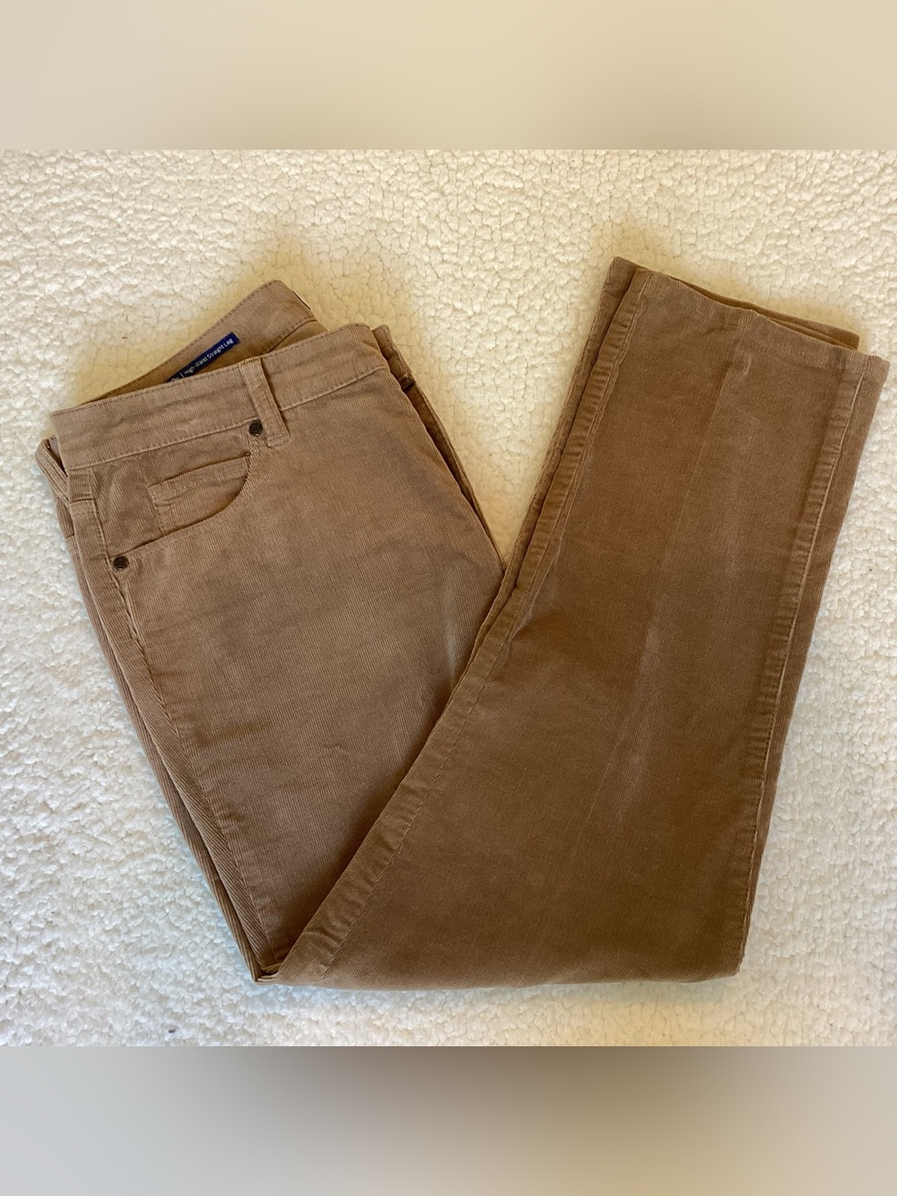 Talbots Straight Leg Corduroy Pants 10P Beige Minimalist Academia Fall Core